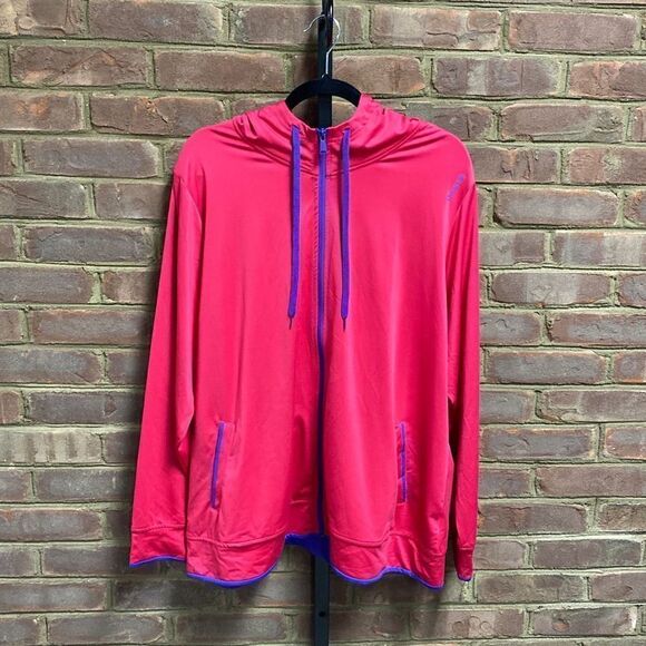 Reebok Pink & Purple Hooded Full-Zip Track Jacket Size 22/24 NEW - Picture 2 of 5